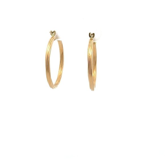 18K Gold Earrings Hoops 1.50 grams - Picture 7 of 9